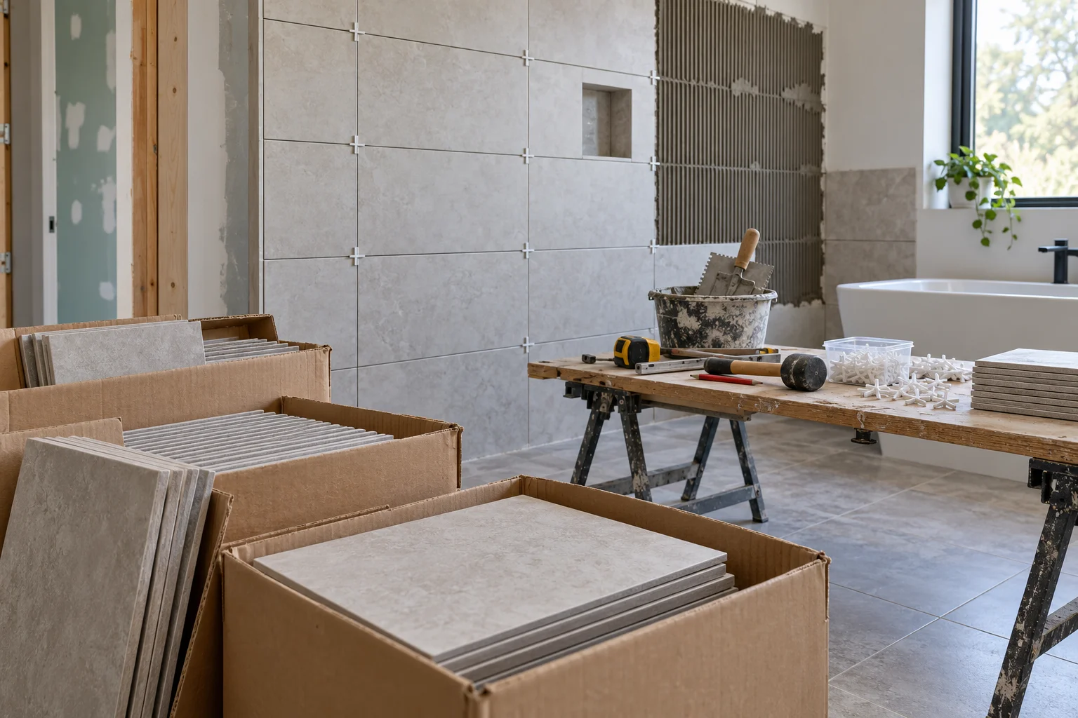 Delivered materials and installation work